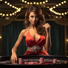 Antarmuka meja live-dealer batik77 dengan dealer profesional dan multi-kamera
